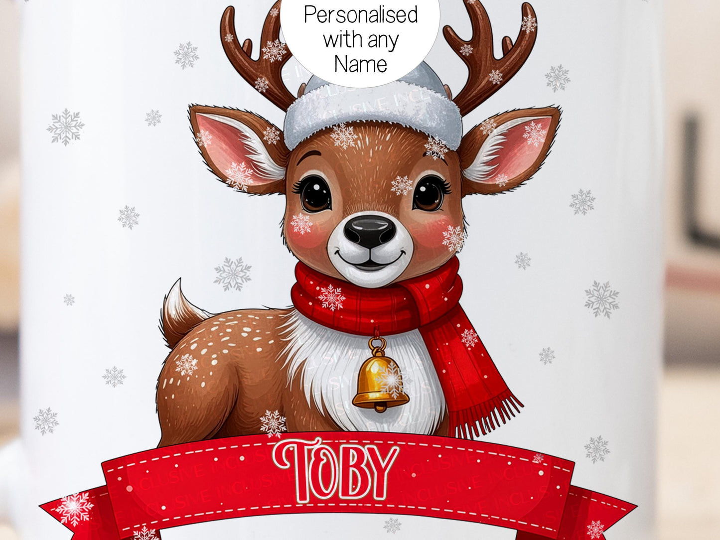 Personalised with any name in a Funky red font
