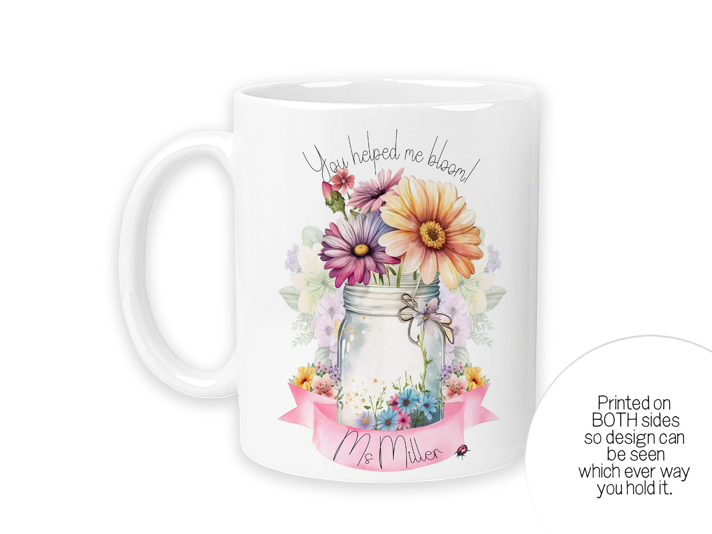 Printed on both sides so design can be seen whichever way you hold it.