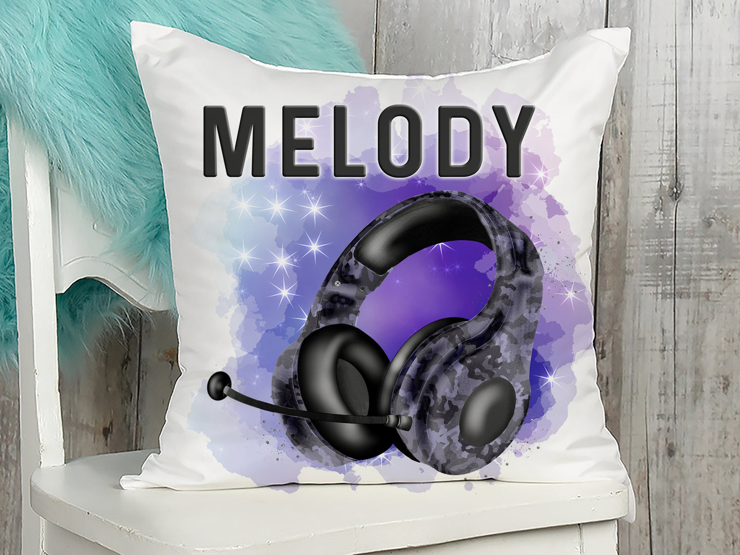 Gamer headset cushion with name