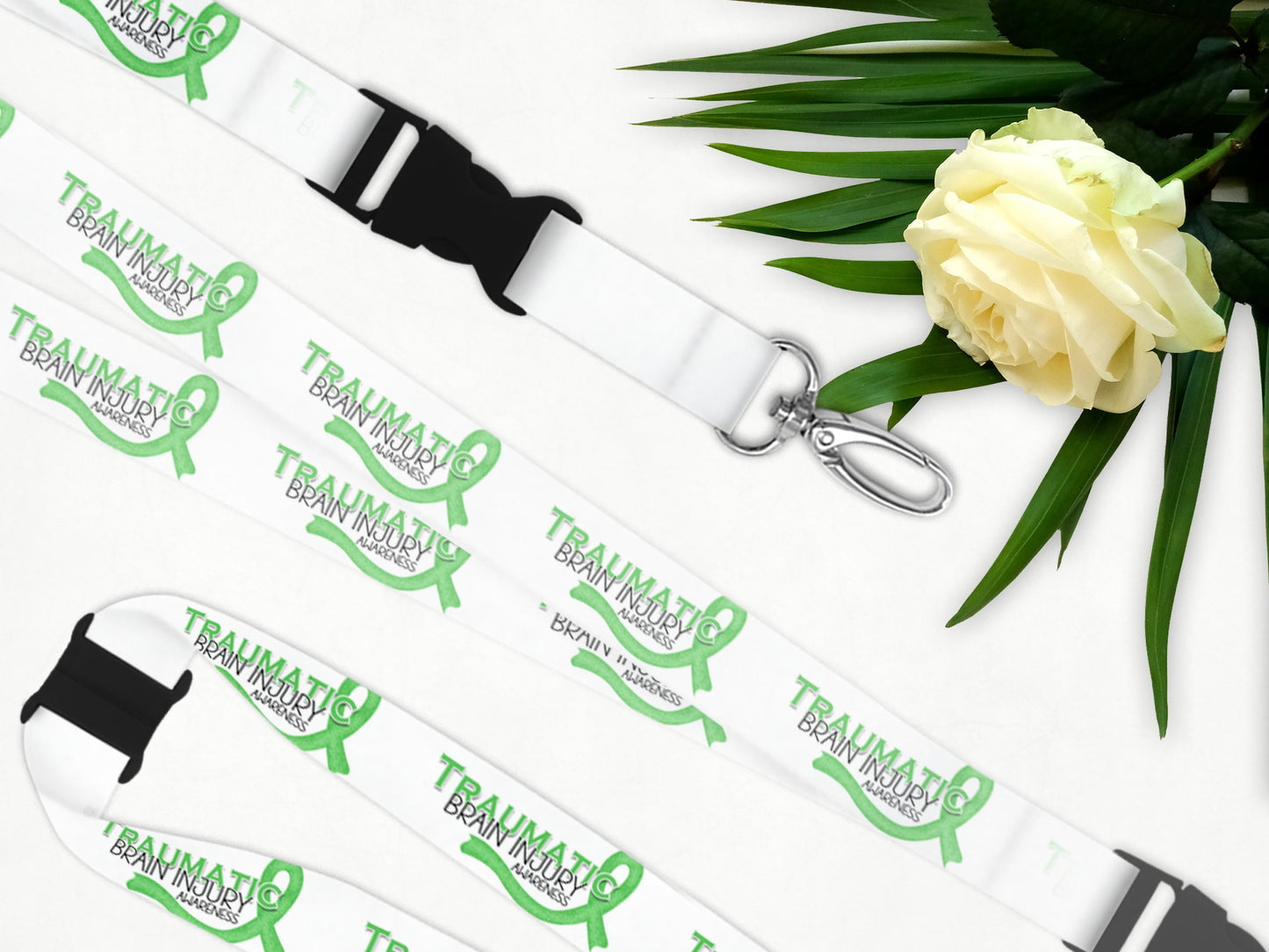 Traumatic brain injury awareness Lanyard with 3 breakaway safety points