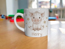 Load image into Gallery viewer, 6 oz ceramic is the perfect grow with me cup for children ready to move away from a plastic mug but still light enough and the perfect size for small hands
