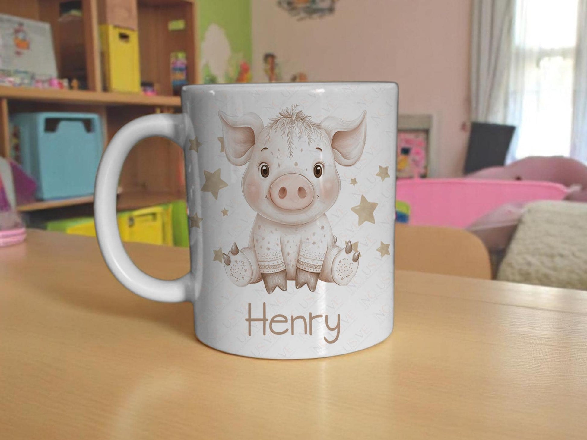11 oz ceramic is the size of a standard coffee mug making it perfect for older horse lovers.