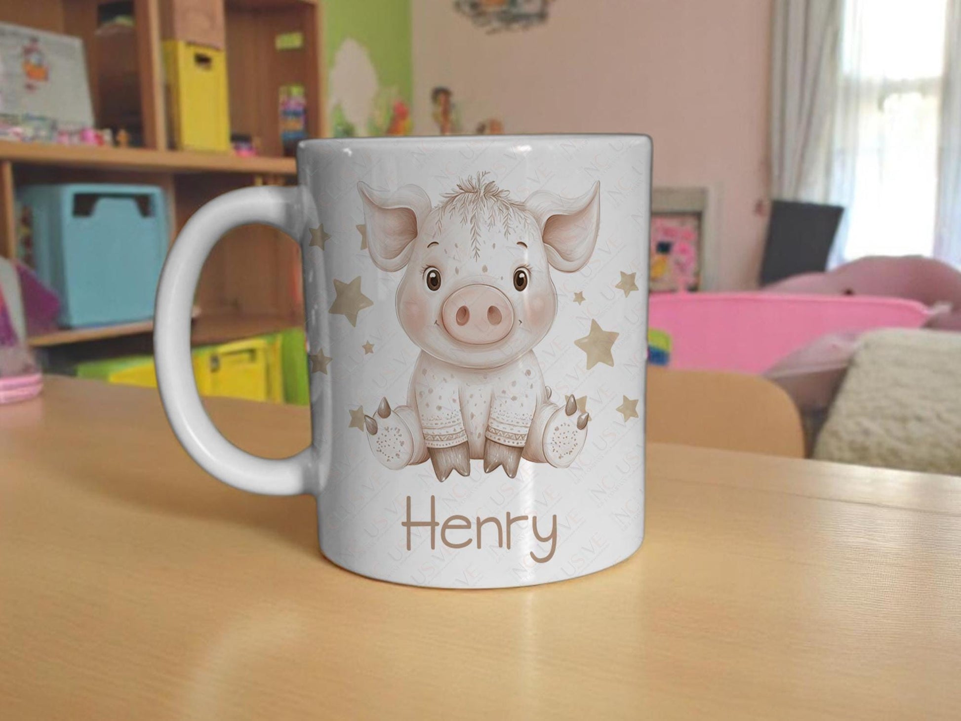 11 oz ceramic is the size of a standard coffee mug making it perfect for older horse lovers.