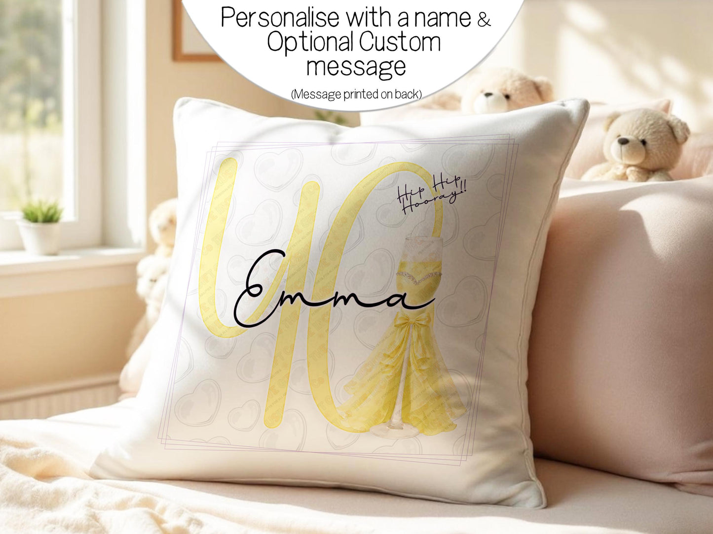 Personalised Cushion: 40th birthday present ideas for bestie / sister, custom name pillow Milestone Keepsake