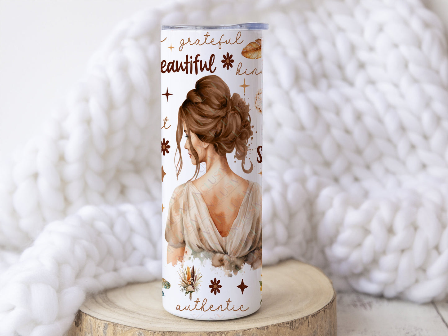 Inspirational Woman Tumbler with Straw: Mental Health Gift