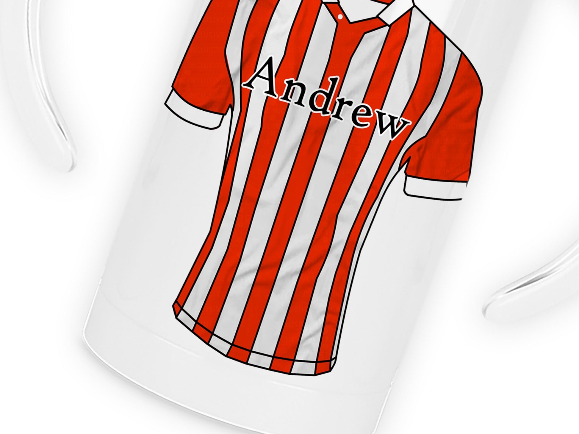 12oz insulated Sippy cup with spout for adults and children with disabilities Printed with striped football shirt in colour of your choice and name in black text