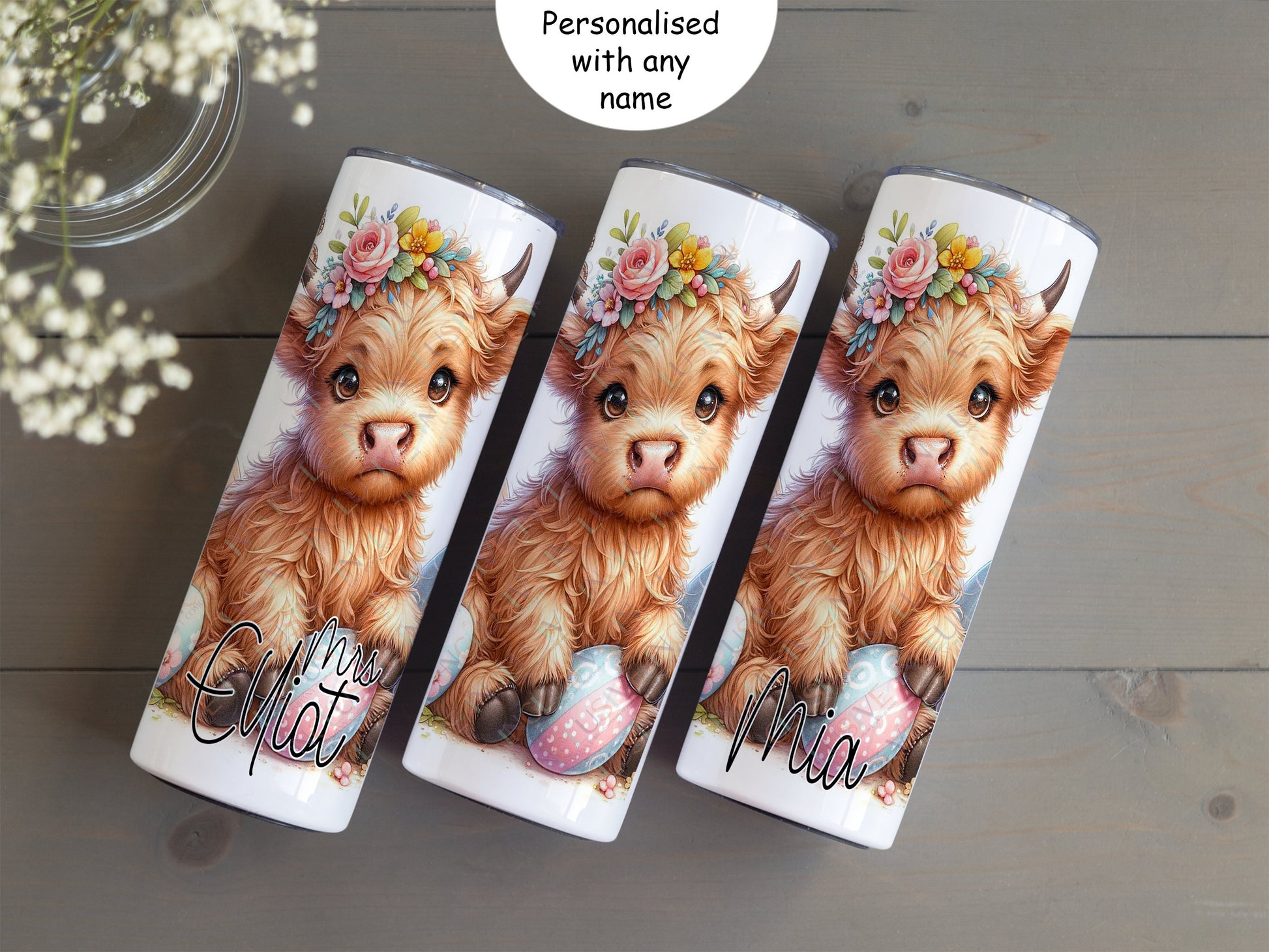 Personalise your tumbler with any name or title.