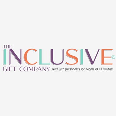 Image shows my My Logo. Letters in Inclusive alternate in Turquoise, purple and orange colours and The Gift Company is purple.  

The Inclusive Gift Company Gifts with personality for people of all abilities.