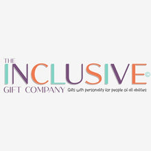 Load image into Gallery viewer, Image shows my My Logo. Letters in Inclusive alternate in Turquoise, purple and orange colours and The Gift Company is purple.  

The Inclusive Gift Company Gifts with personality for people of all abilities.
