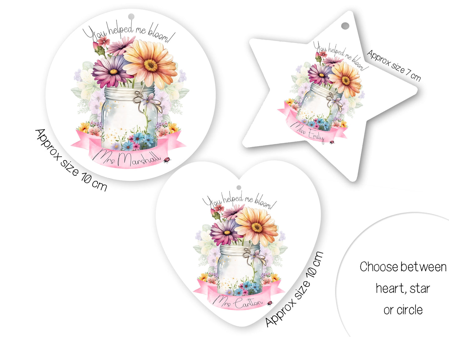 Teacher Appreciation Gift, Floral Acrylic Ornament, End of Year Present