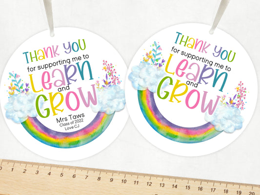 10 cm round Acrylic Thank you gift with Ribbon 

Thank you for supporting me to learn and grow with a floral rainbow. 

Available with or without personal message