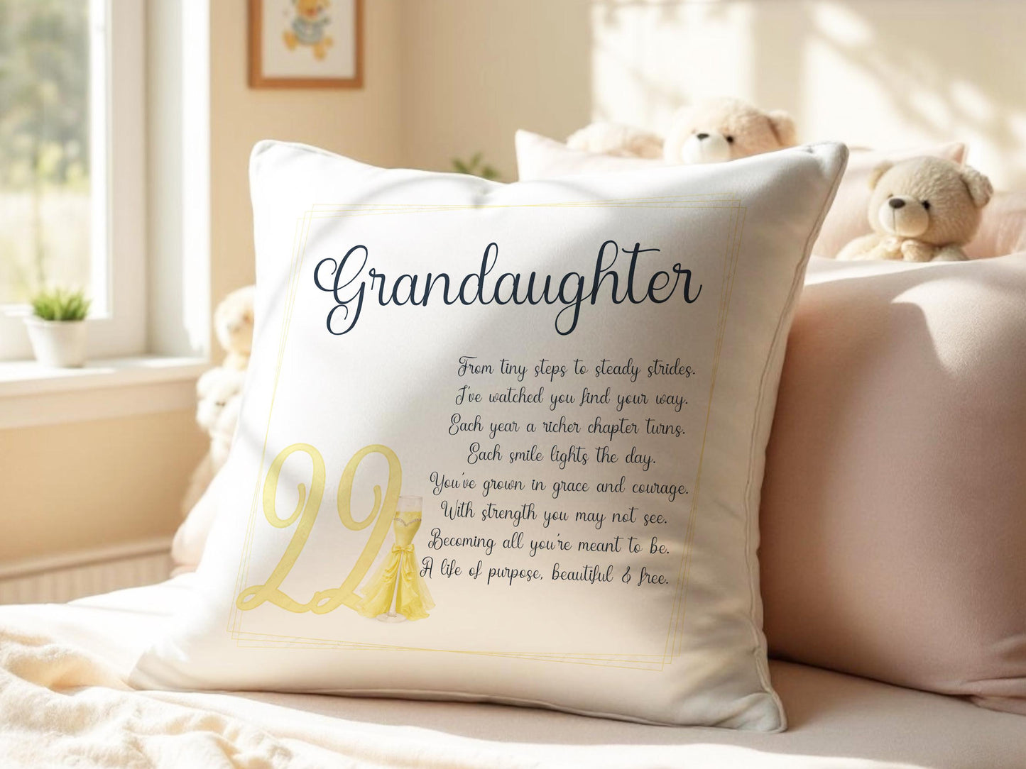 Personalised 18th birthday Cushion, 21st present ideas for bestie / sister, custom name pillow