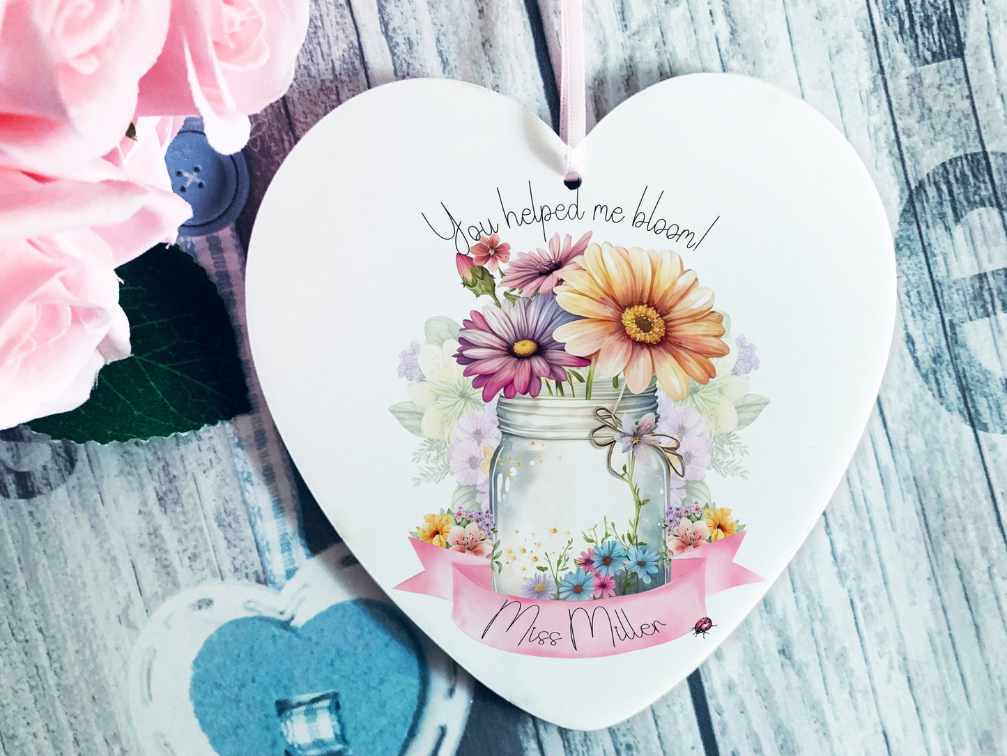 Teacher Appreciation Gift, Floral Acrylic Ornament, End of Year Present