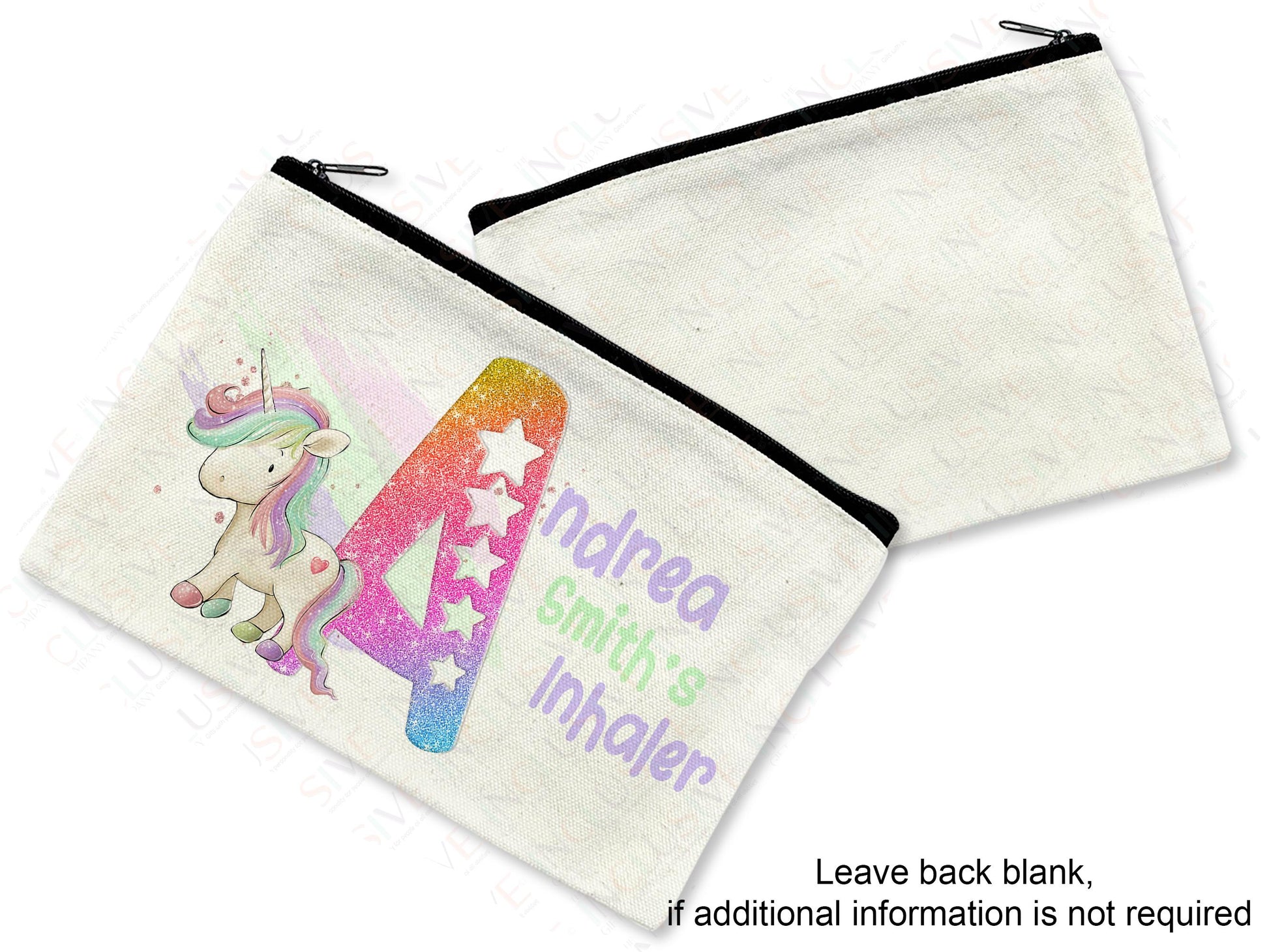 Leave back blank if additional information is not required