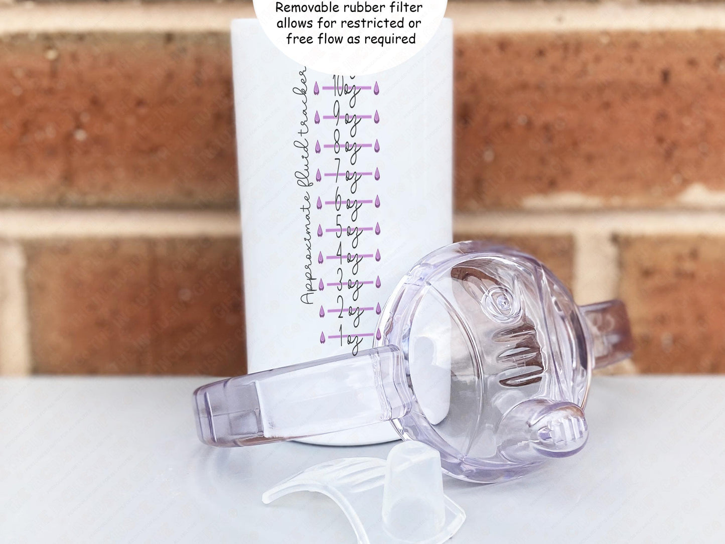 Removeable rubber bung gives a choice between restricted flow for those at risk of choking or free flow