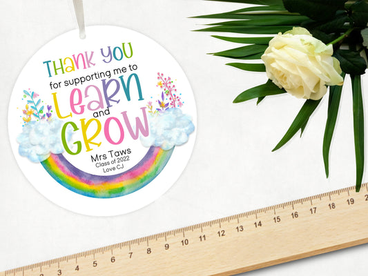 10 cm round Acrylic Thank you gift with Ribbon 

Thank you for supporting me to learn and grow with a floral rainbow. 

Available with or without personal message