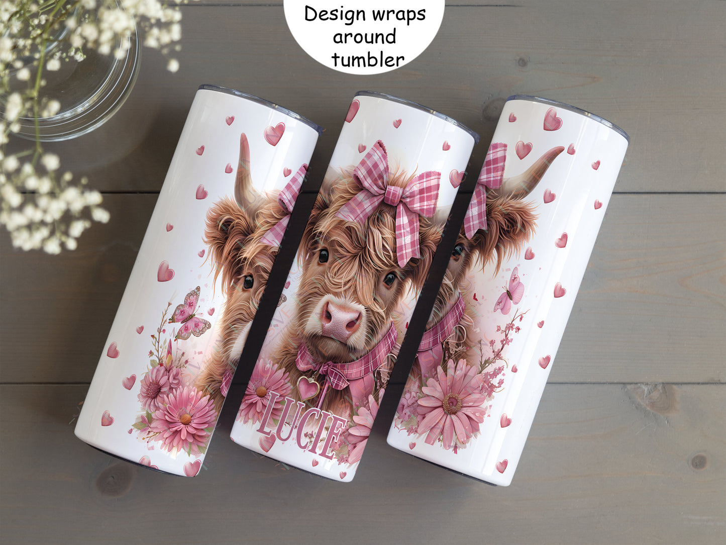 The design wraps beautifully around the tumbler