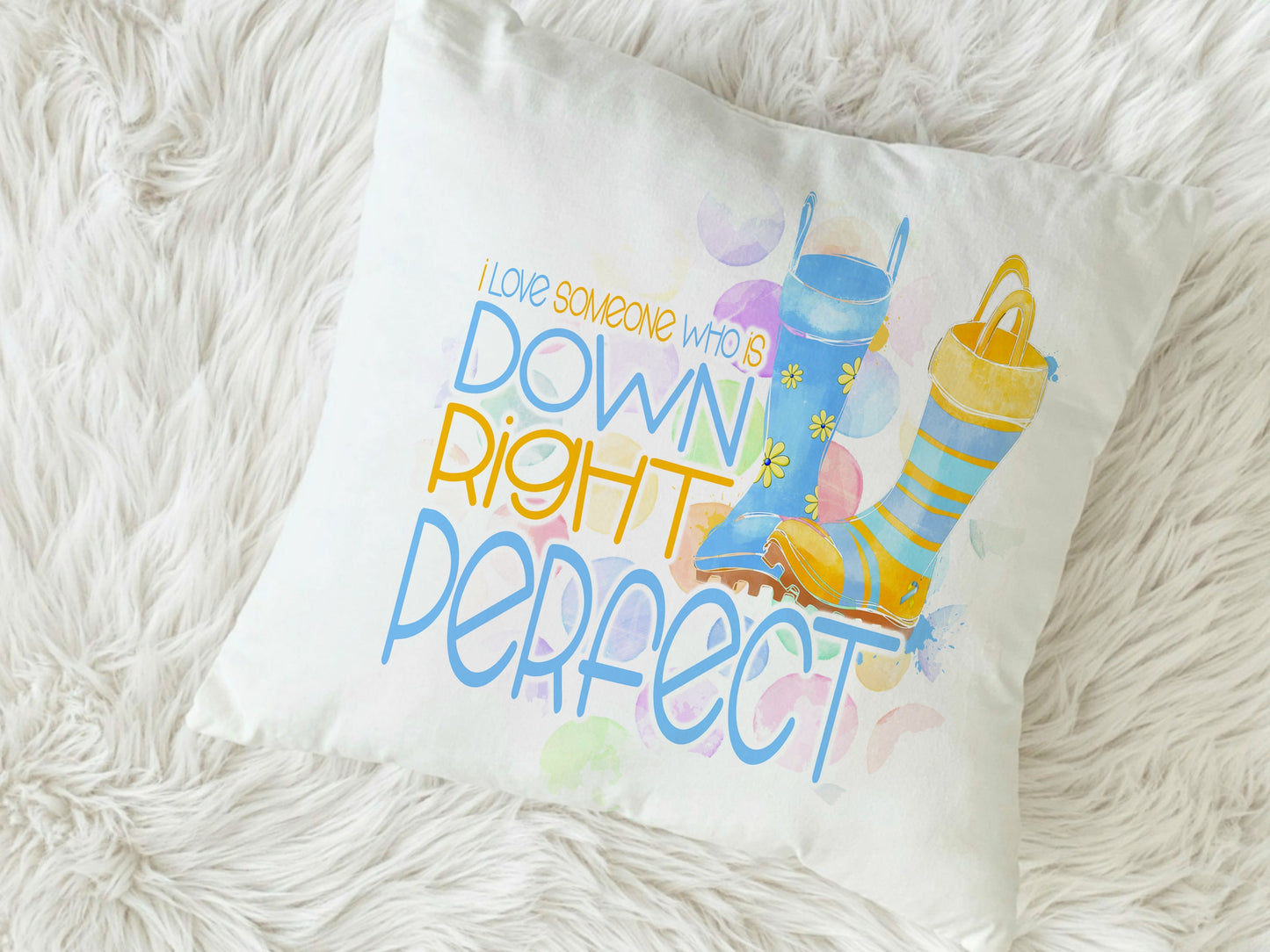 Personalised Down Syndrome Awareness Cushion, Soft Plush Pillow