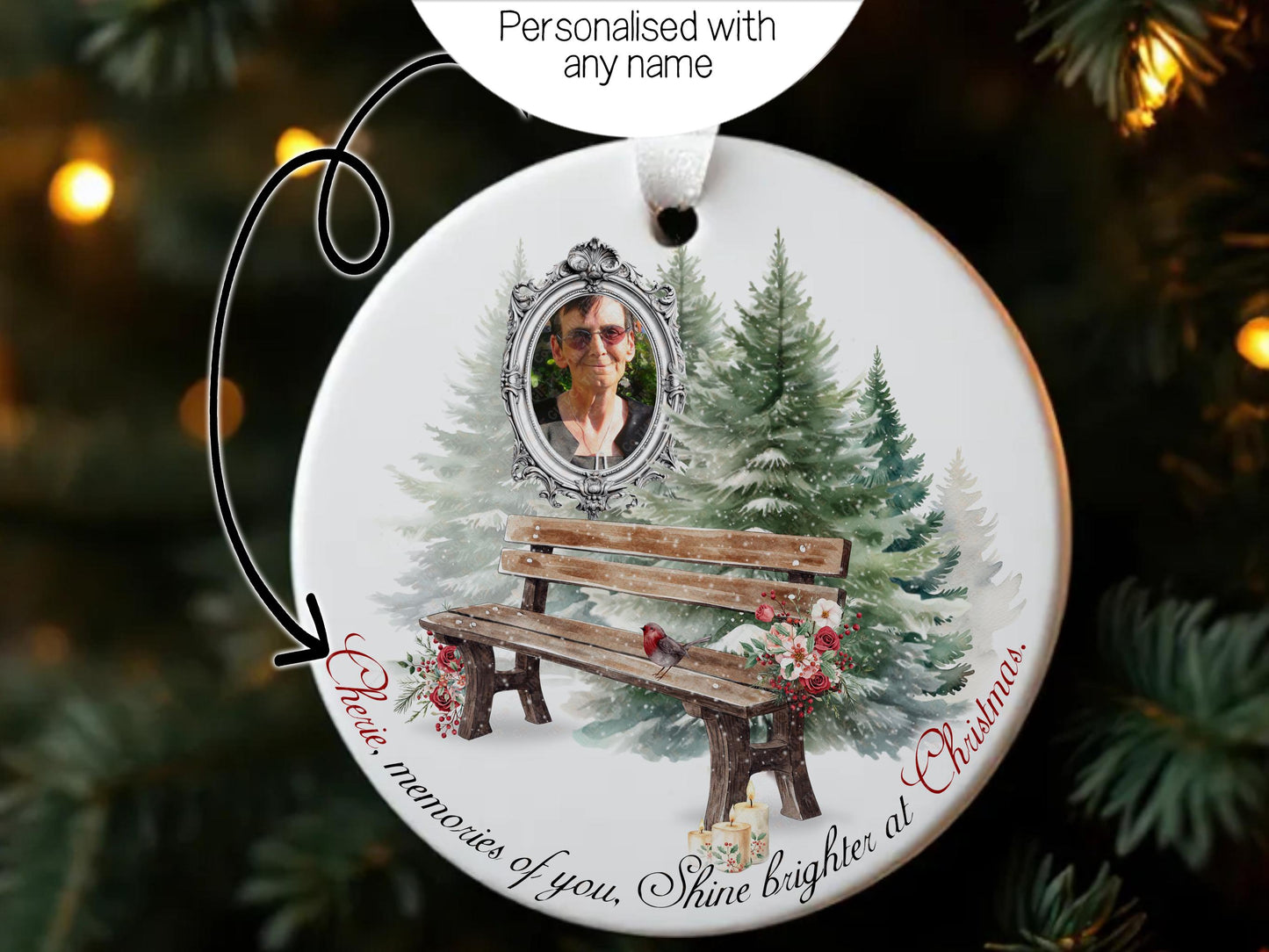 Personalised with any name or title. For example Cherie, Mum, Grandad, Sister