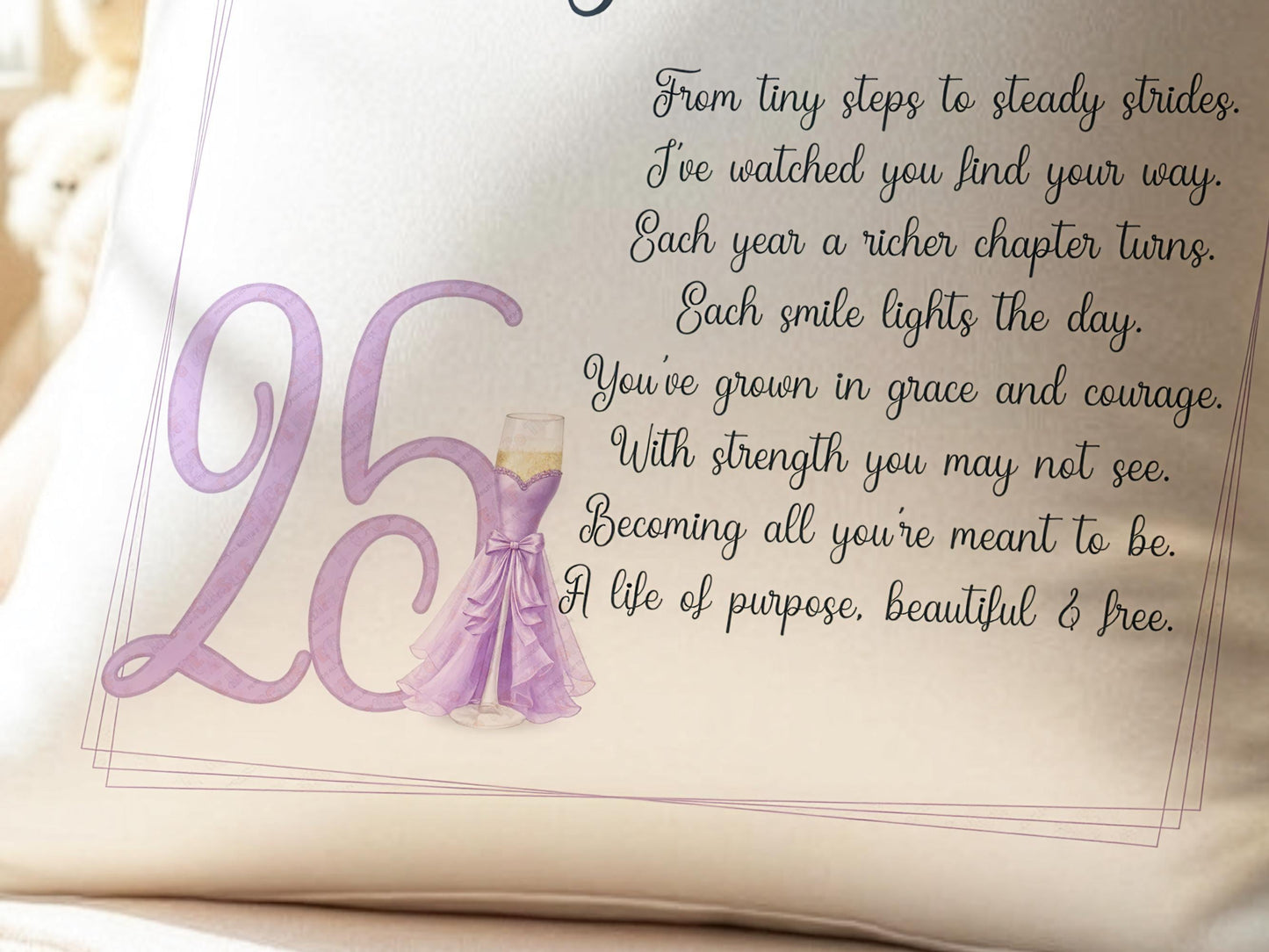 Personalised 18th birthday Cushion, 21st present ideas for bestie / sister, custom name pillow