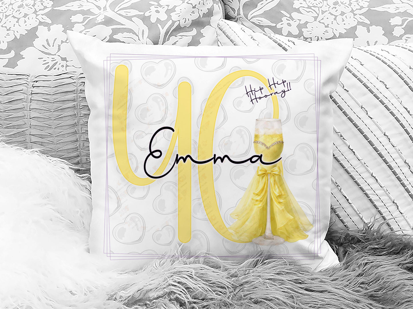 Personalised Cushion: 40th birthday present ideas for bestie / sister, custom name pillow Milestone Keepsake