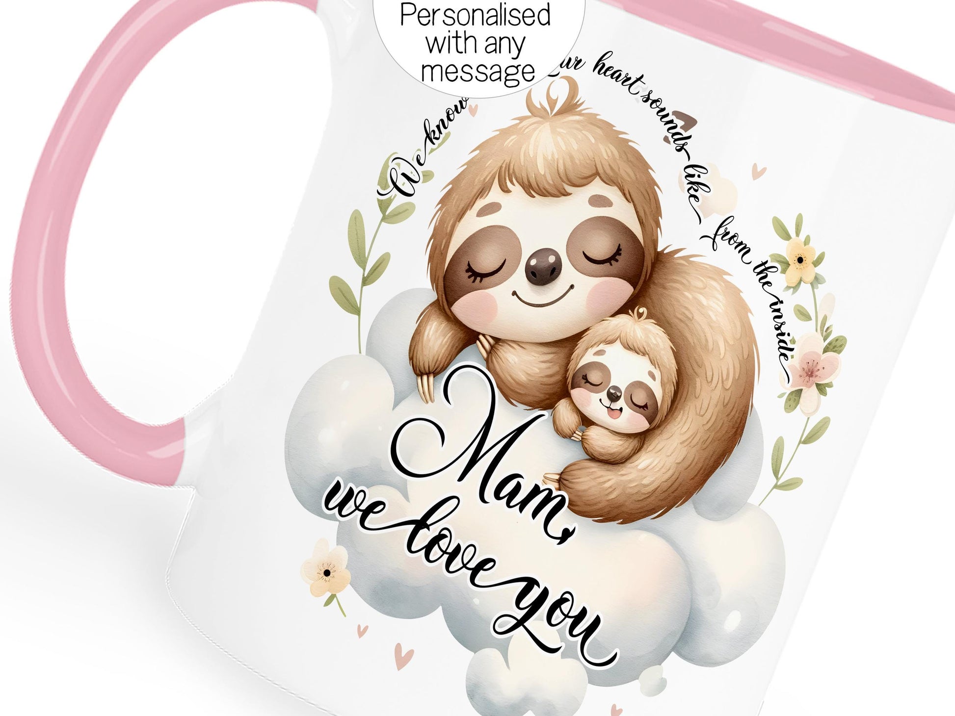 Personalised with any message or title. As shown in image Mam, we love you