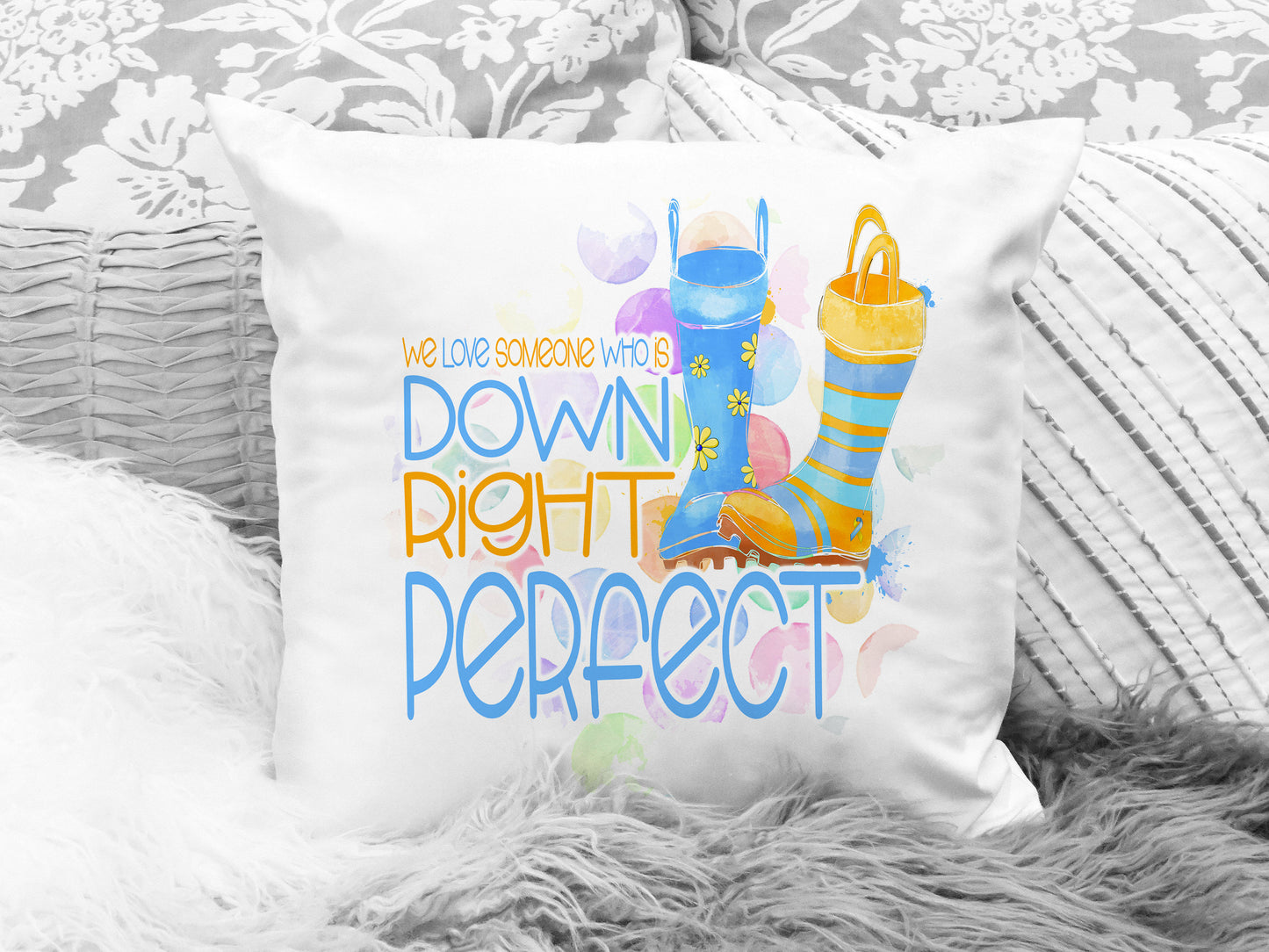 Personalised Down Syndrome Awareness Cushion, Soft Plush Pillow