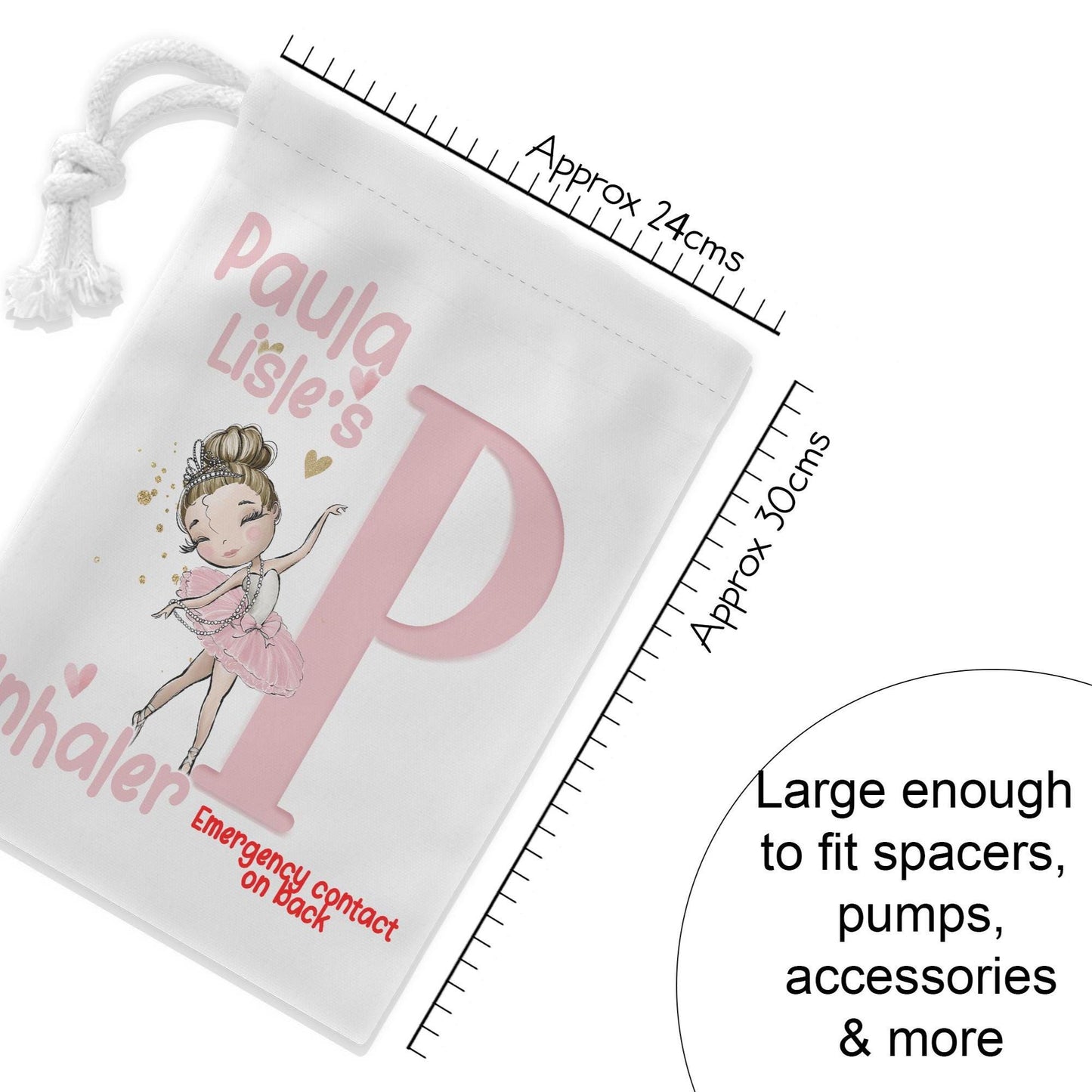 Large enough to fit spacers, inhaler pumps accessories and more

Approximately 24cms wide and 30 cms high