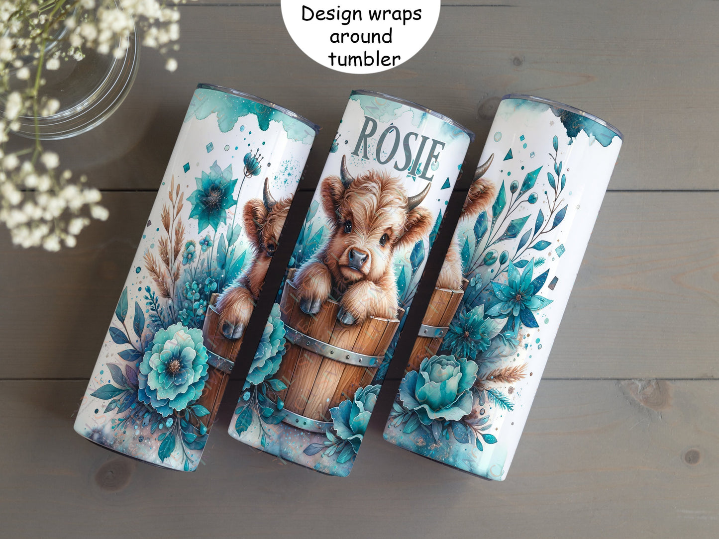 The design wraps beautifully around the tumbler