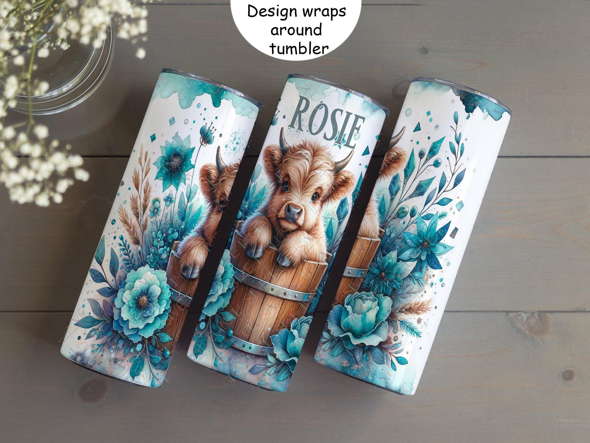 The design wraps beautifully around the tumbler