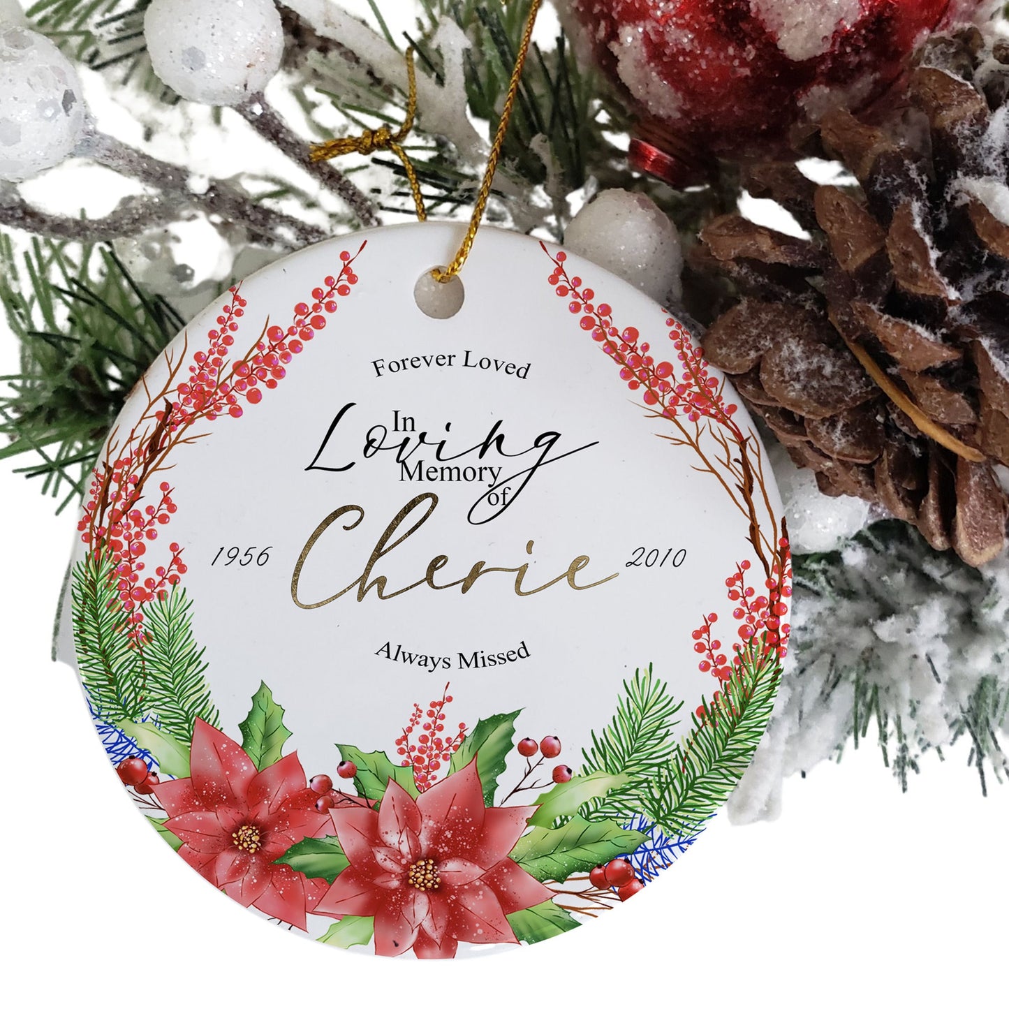 Personalised Mum Memorial Bauble: In Loving Memory Parent, Dad Christmas Tree Ornament