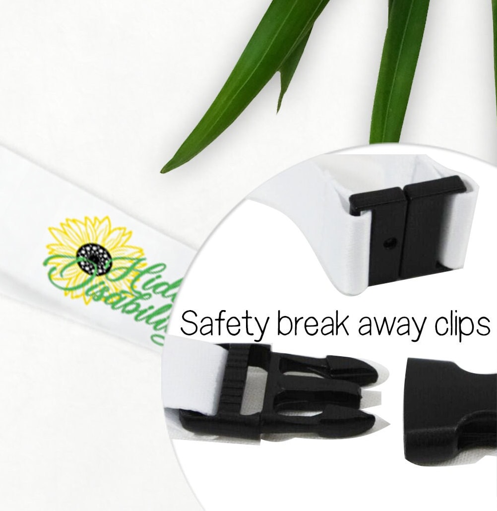Sunflower Hidden Disability Lanyard: Breakaway Neck Strap for safety