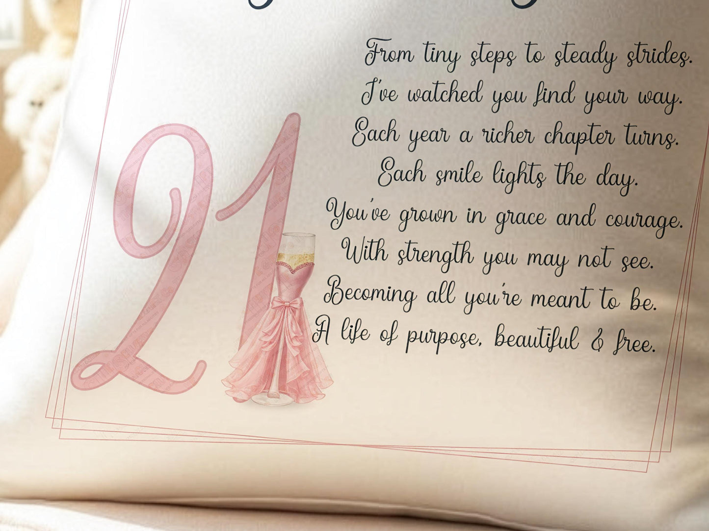 Personalised 18th birthday Cushion, 21st present ideas for bestie / sister, custom name pillow