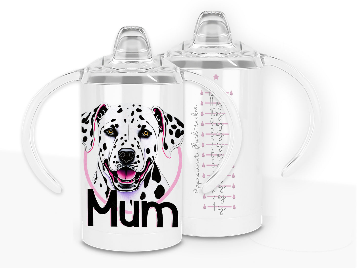Adult Sippy Cup: Stainless steel Adaptive Mug for disabled, Dementia & Elderly, Dalmation Tumbler