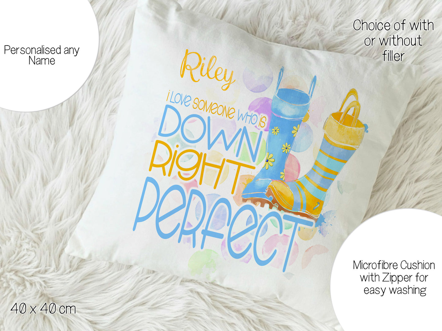 Personalised Down Syndrome Awareness Cushion, Soft Plush Pillow