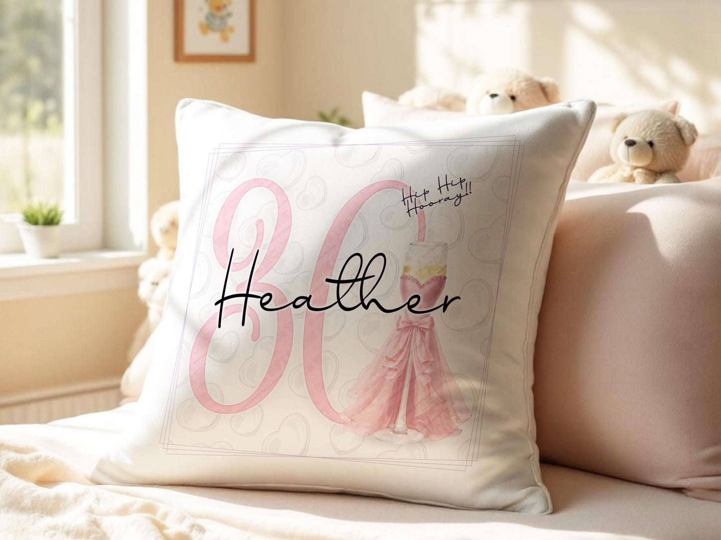 Personalised Cushion: 30th birthday present ideas for bestie / sister, custom name pillow Milestone Keepsake