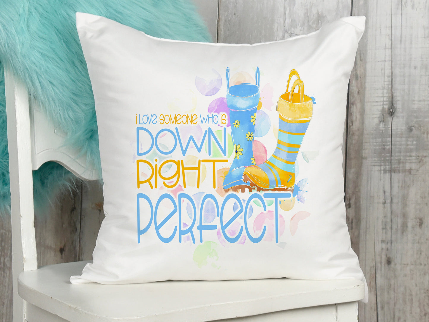 Personalised Down Syndrome Awareness Cushion, Soft Plush Pillow