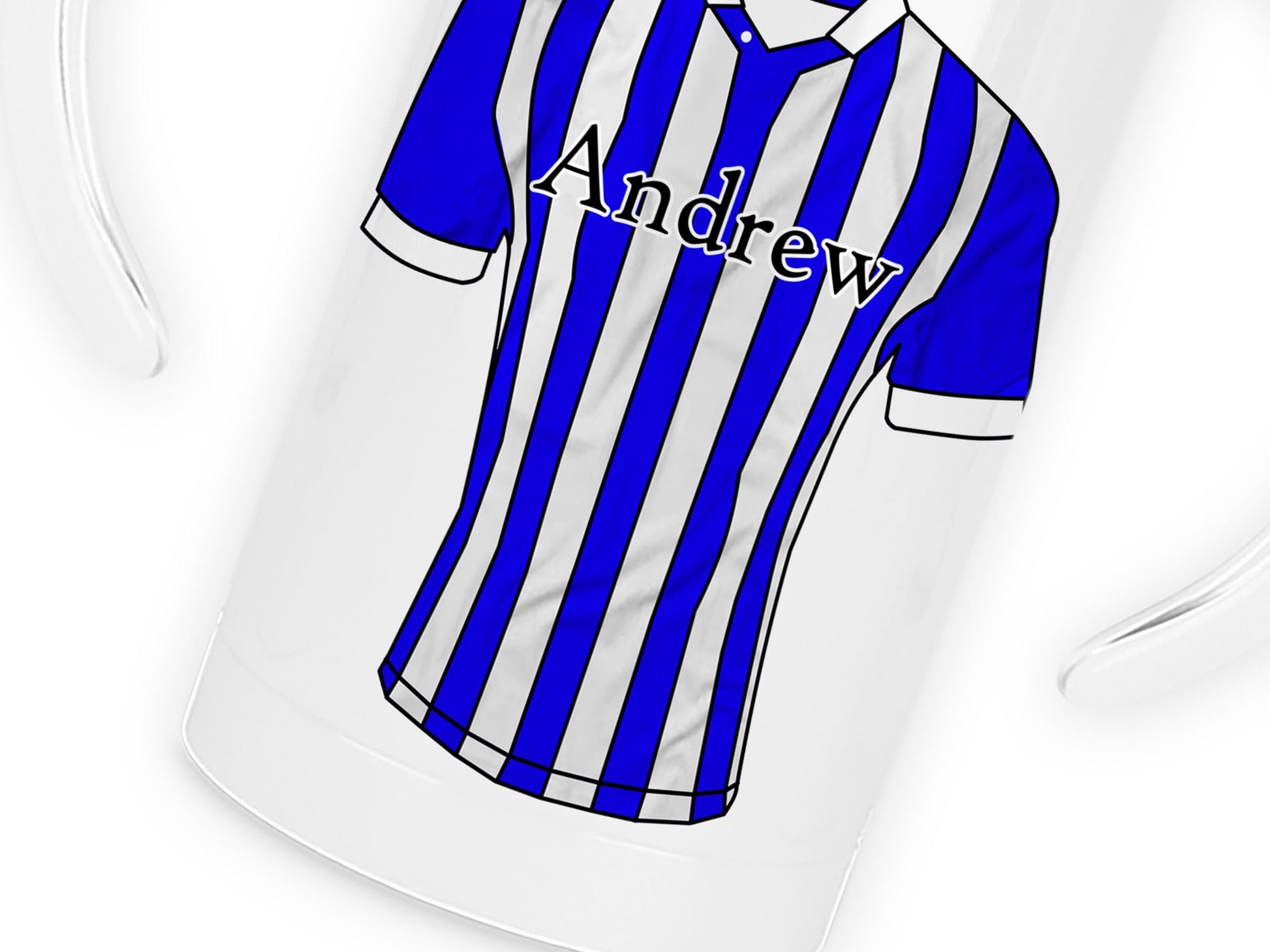 12oz insulated Sippy cup with spout for adults and children with disabilities Printed with striped football shirt in colour of your choice and name in black text