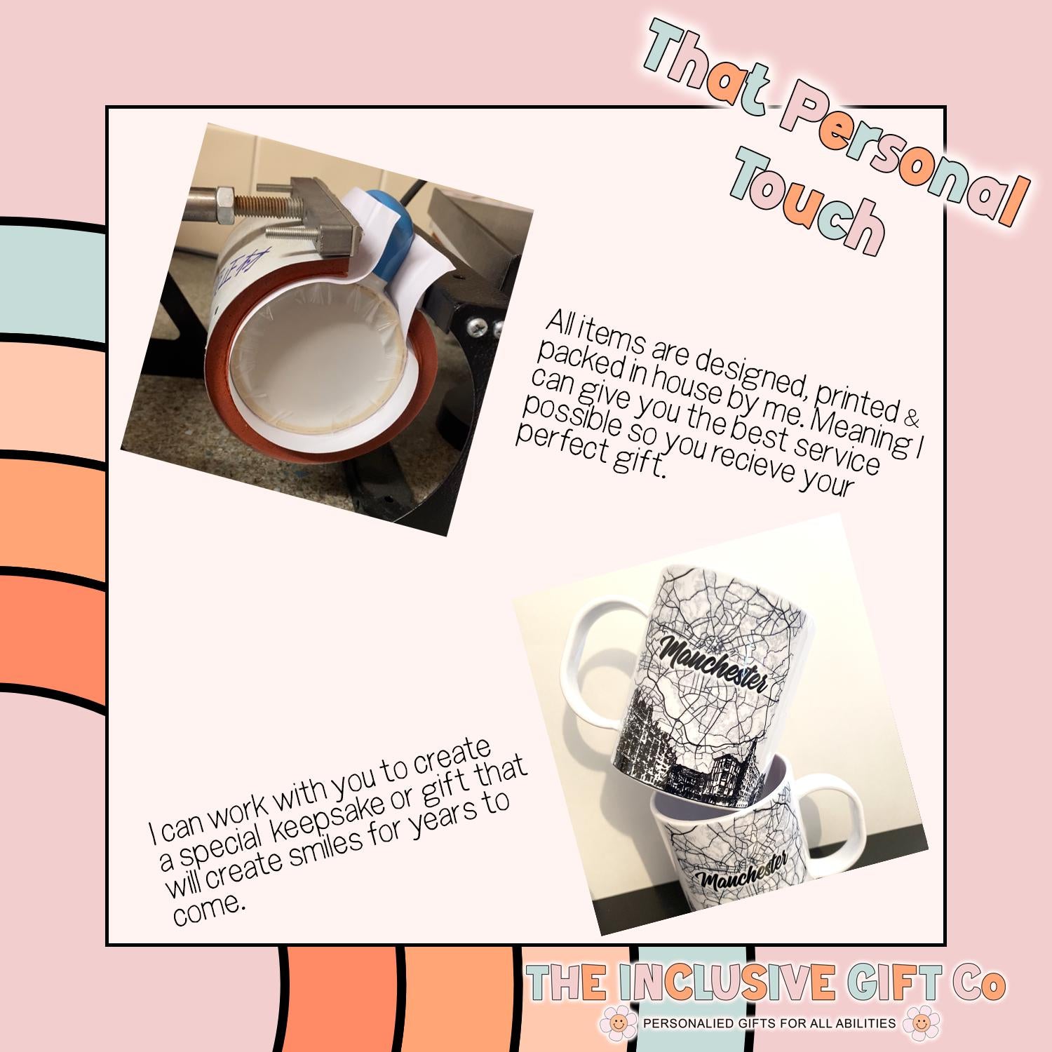 All items are designed, printed & packed in house by me. Meaning I can give you the best service possible so you recieve your perfect gift. 

I can work with you to create a special  keepsake or gift that will create smiles for years to come.