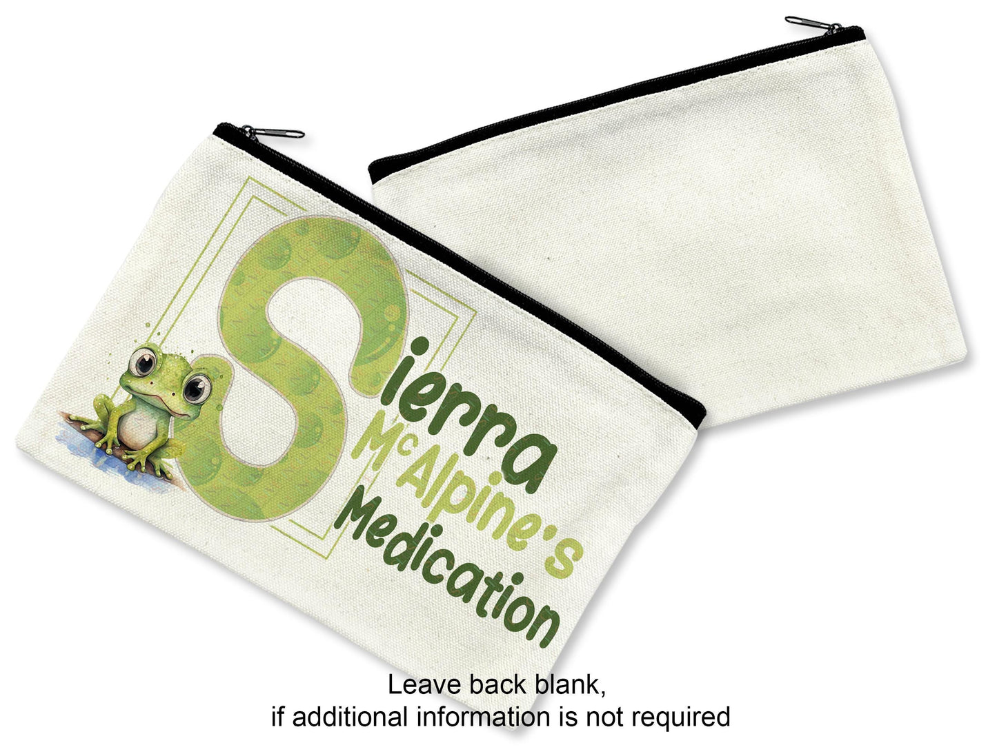 Leave back blank if additional information is not required