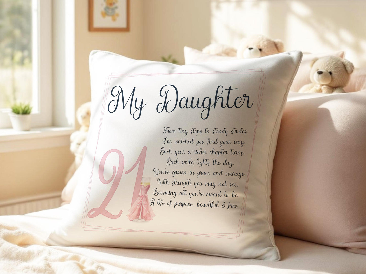 Personalised 18th birthday Cushion, 21st present ideas for bestie / sister, custom name pillow