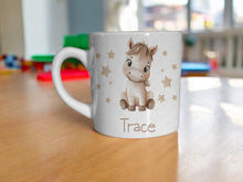 Load image into Gallery viewer, 6 oz ceramic is the perfect grow with me cup for children ready to move away from a plastic mug but still light enough and the perfect size for small hands
