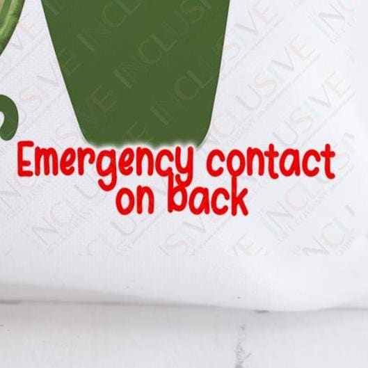 Clearly indicate on the front if there are emergency information details on back. Printed in chunky letters and vibrant Red guaranteed to stand out.