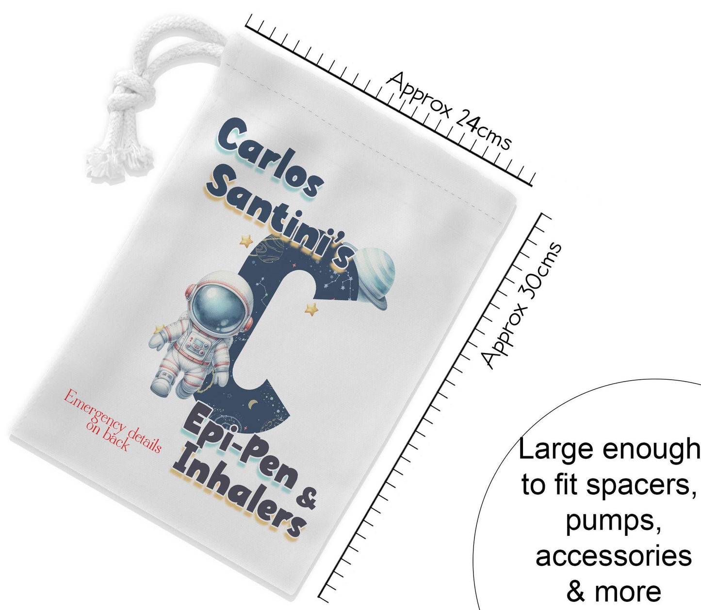 Large enough to fit spacers, inhaler pumps accessories and more

Approximately 24cms wide and 30 cms high