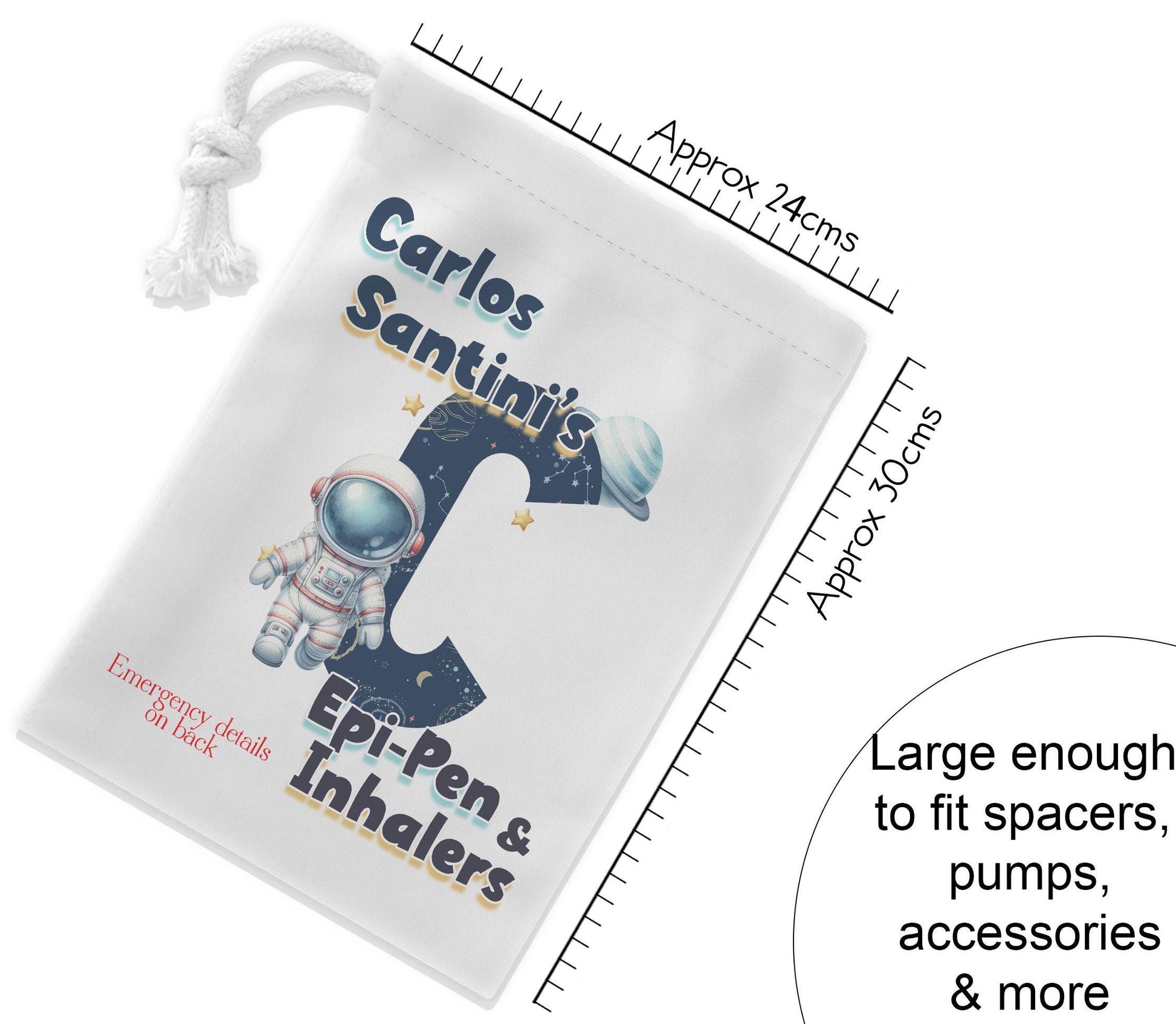 Large enough to fit spacers, inhaler pumps accessories and more

Approximately 24cms wide and 30 cms high