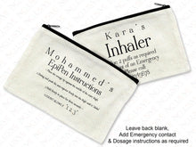 Load image into Gallery viewer, Leave the back blank, or add emergency and dosage instructions as required
