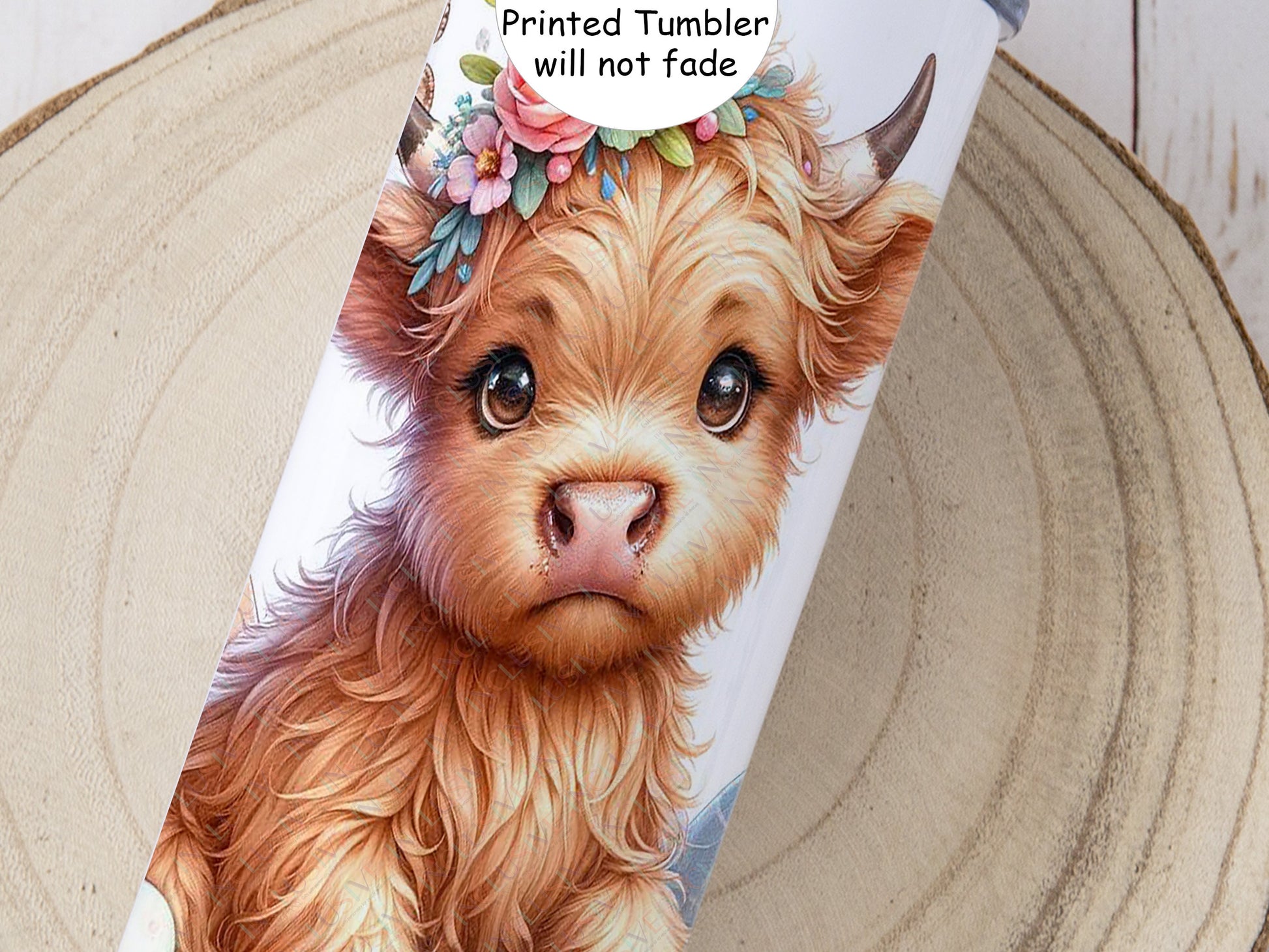Printed Tumbler design will not fade or peel off