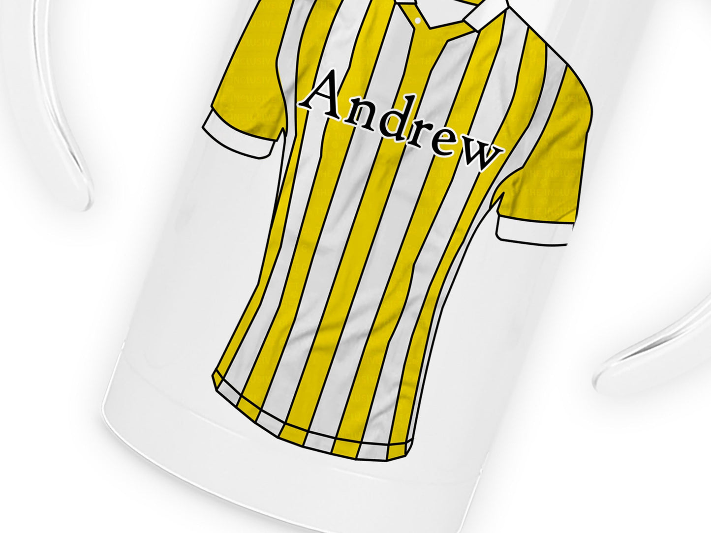 12oz insulated Sippy cup with spout for adults and children with disabilities Printed with striped football shirt in colour of your choice and name in black text