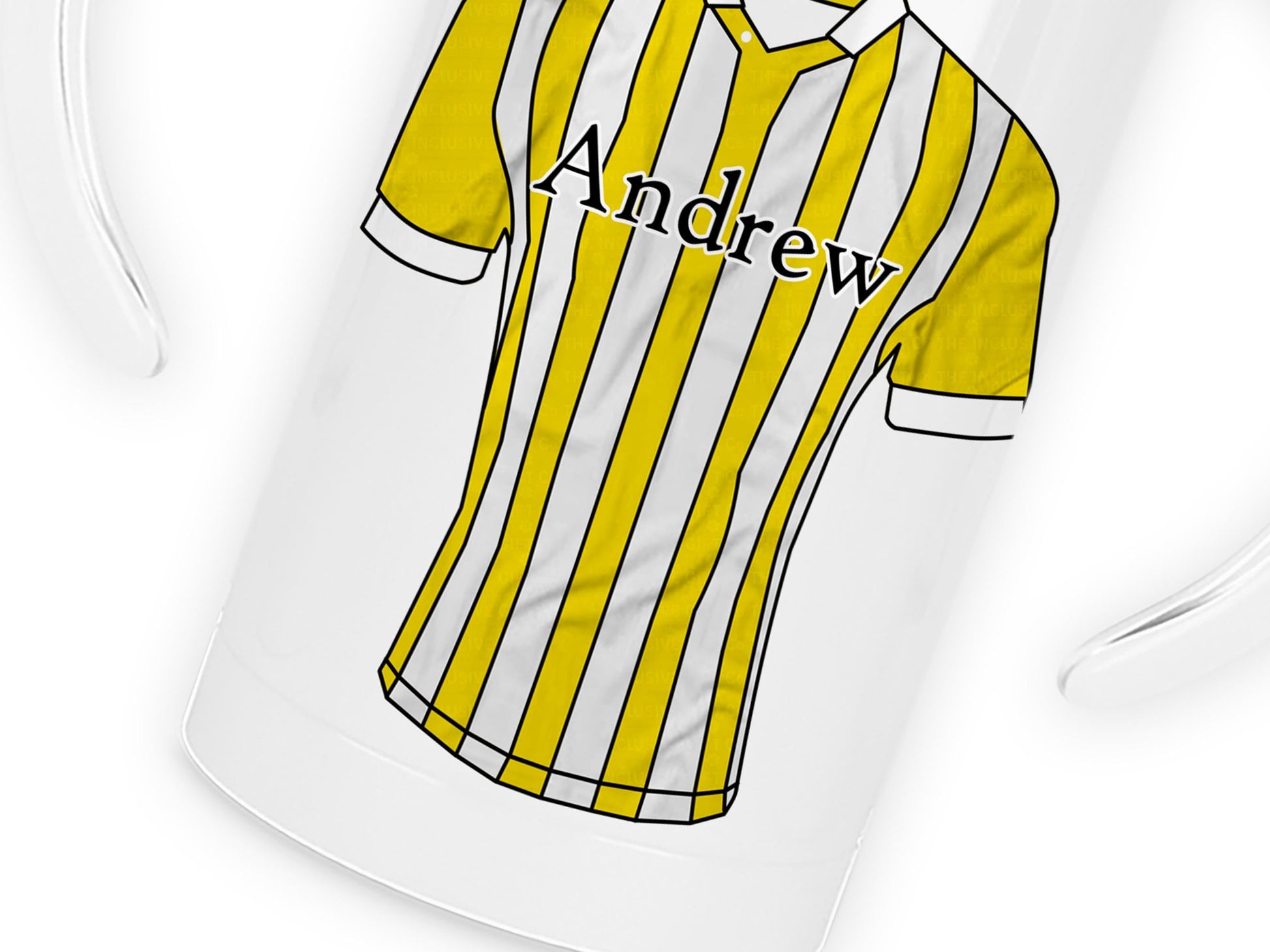 12oz insulated Sippy cup with spout for adults and children with disabilities Printed with striped football shirt in colour of your choice and name in black text