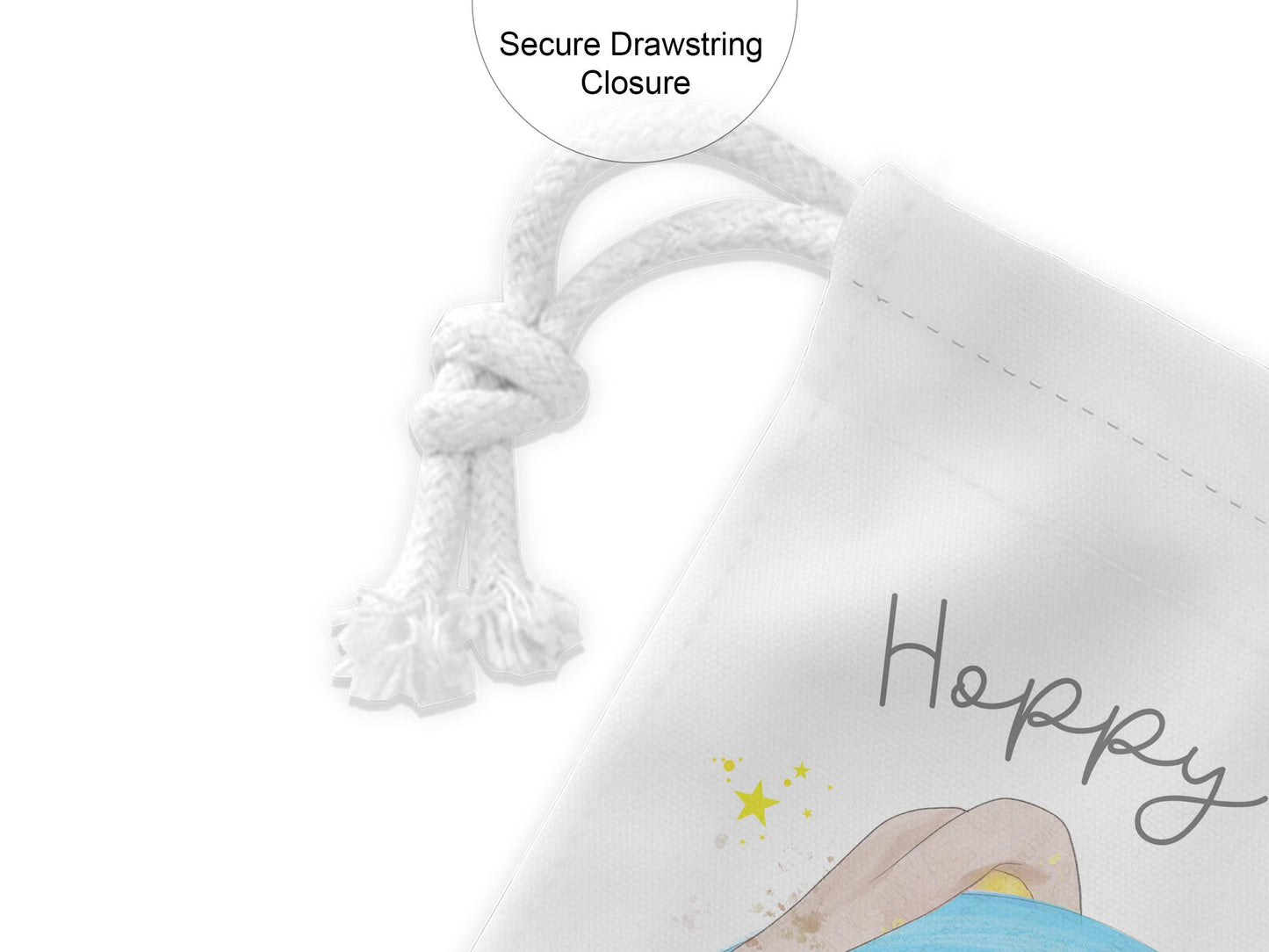 Personalised Easter Bunny bag: Egg hunt basket ideas, Rainbow Custom Drawstring sack with name